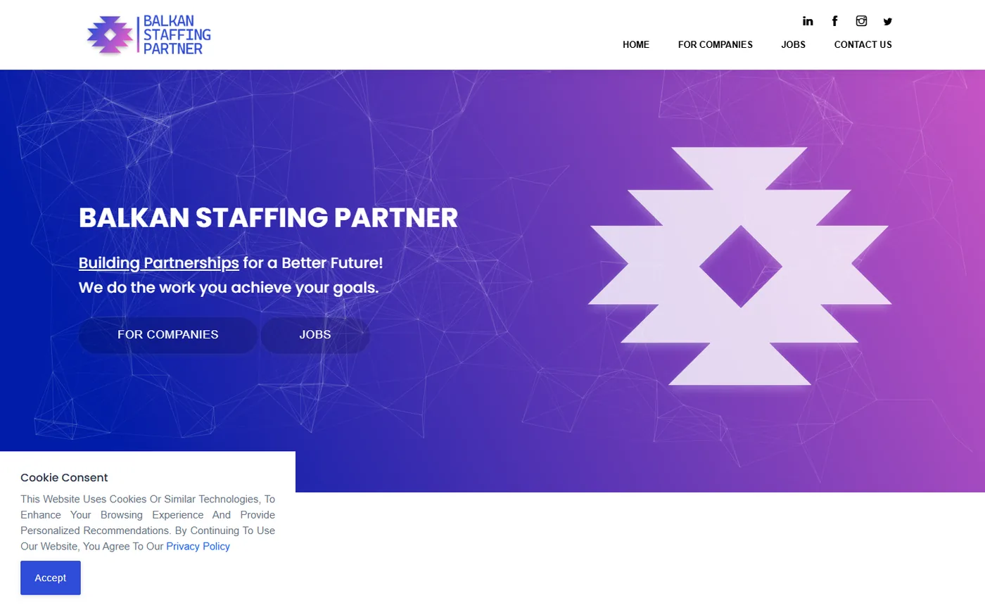 Balkan Staffing Partner website